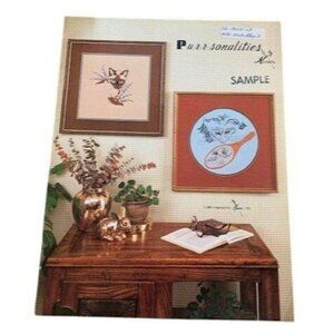 Purrsonalities Cross Stitch Pattern Book By Kavor 1981 Sample Funny Cat Designs